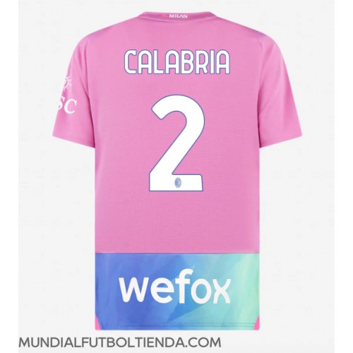 Camiseta AC Milan Davide Calabria #2 Tercera Equipación Replica 2023-24 mangas cortas
